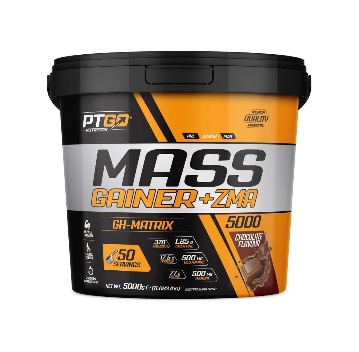PT GO NUTRITION Mass Gainer 5 kg Kova Çikolata( Silindir Çanta , Shaker ve Maskot Huni Hediyeli) — görsel 2