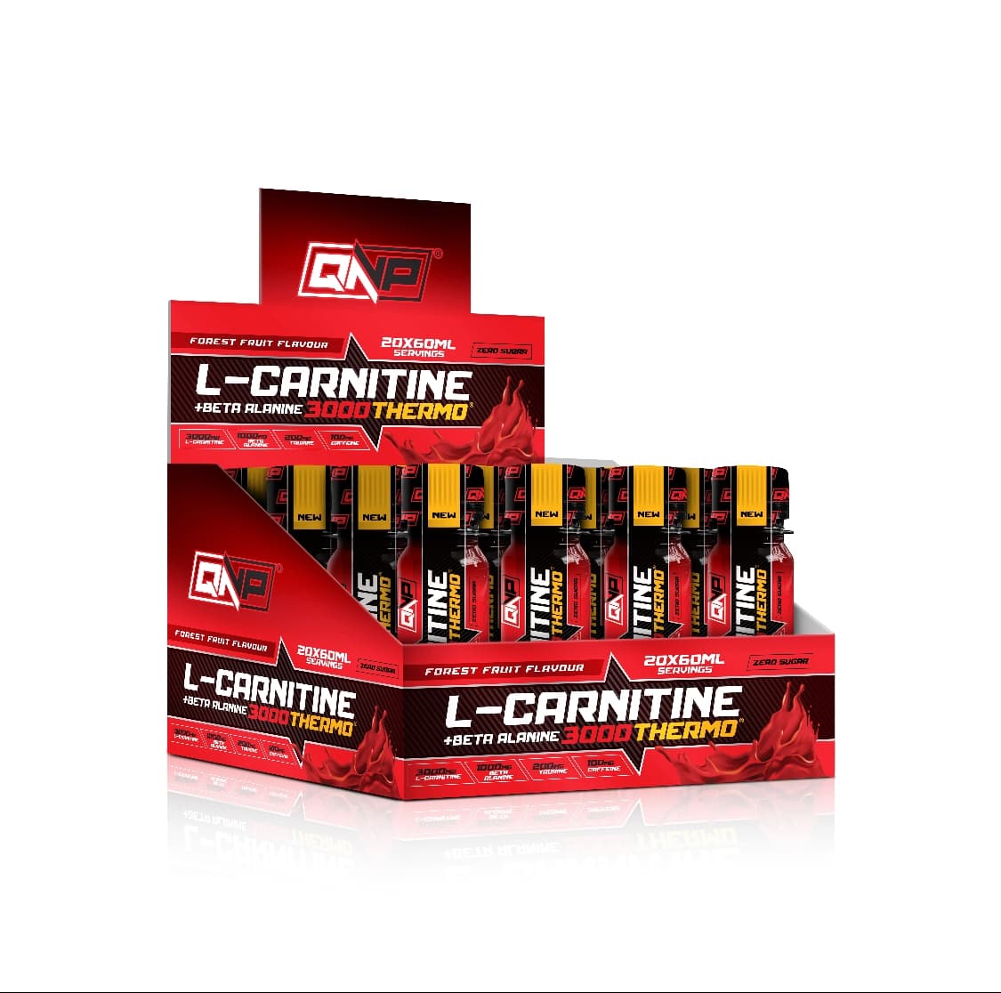 QNP NUTRITION L CARNITINE THERMO BULLET 3000 MG 60ml x 20 ADET KIRMIZI MEYVELER + BETA ALANİNE Atlama İpi Hediyeli — görsel 2
