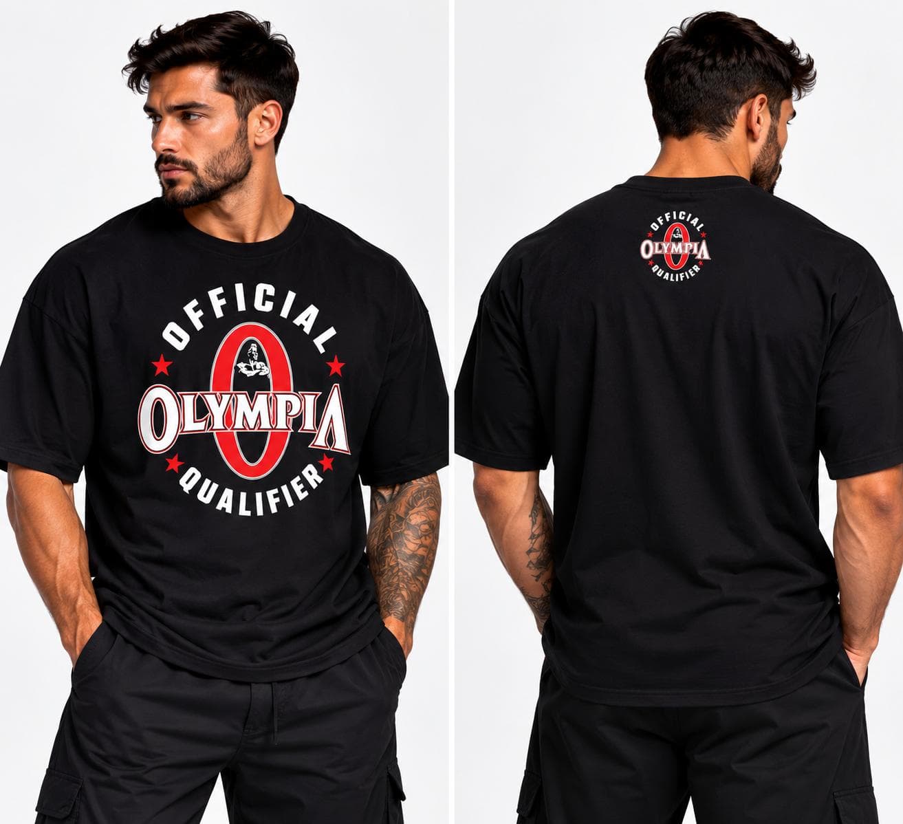 Olympia Baskılı Oversize Siyah Beast Mode Tişört